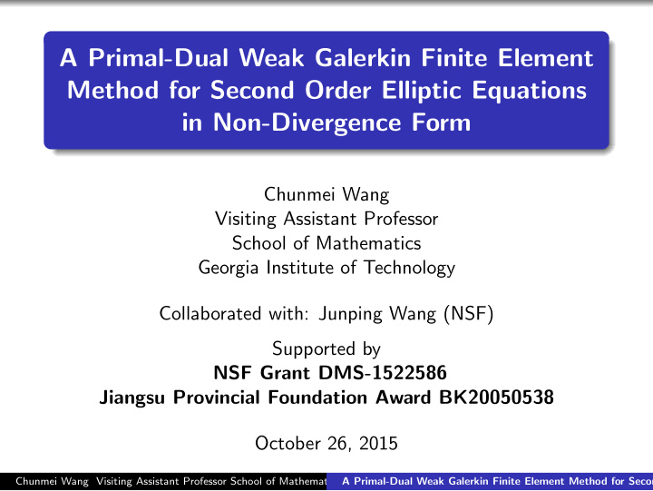a primal dual weak galerkin finite element method for