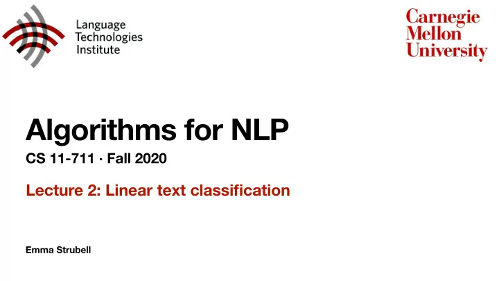 algorithms for nlp