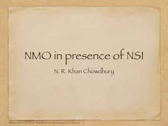 NMO in presence of NSI  N. R. Khan Chowdhury  1  5th Nov 2019  | N. R. Khan Chowdhury | Group
