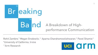 eaking  Br  56  nd  Ba  A Breakdown of High-  performance Communication Rohit Zambre,* Megan