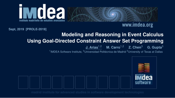 modeling and reasoning in event calculus using goal