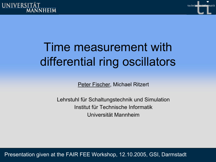 time measurement with differential ring oscillators