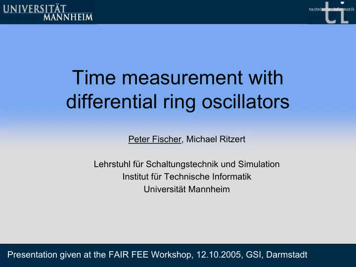 time measurement with differential ring oscillators