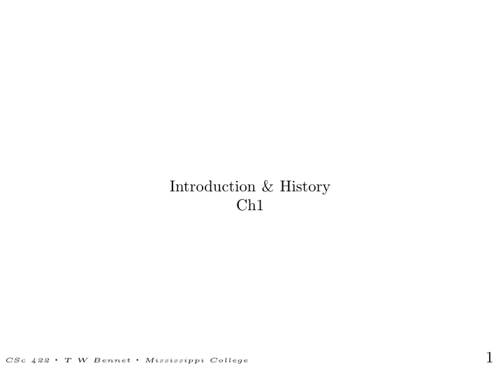 introduction history ch1