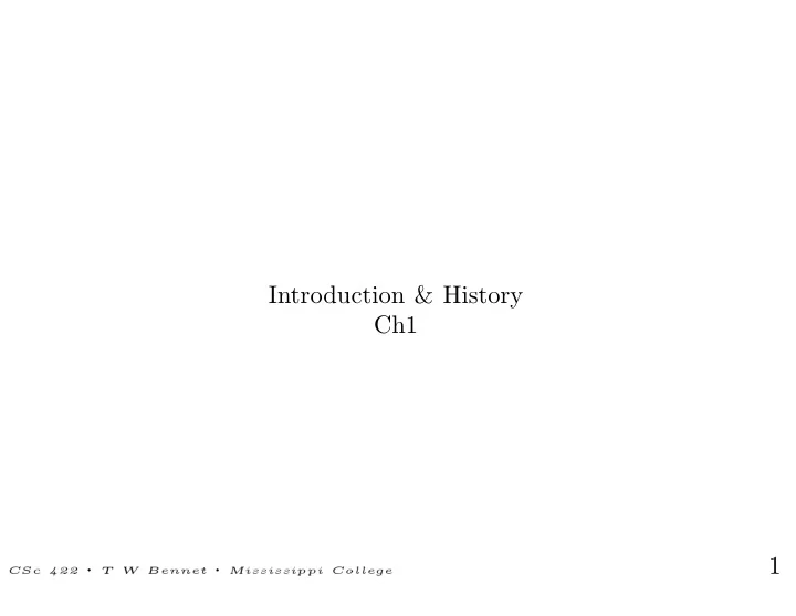 introduction history ch1