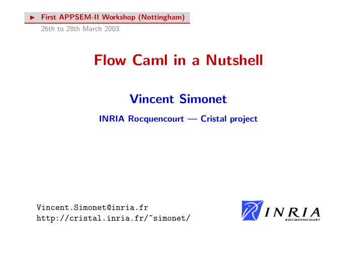 flow caml in a nutshell