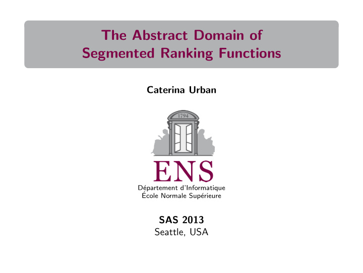 the abstract domain of segmented ranking functions