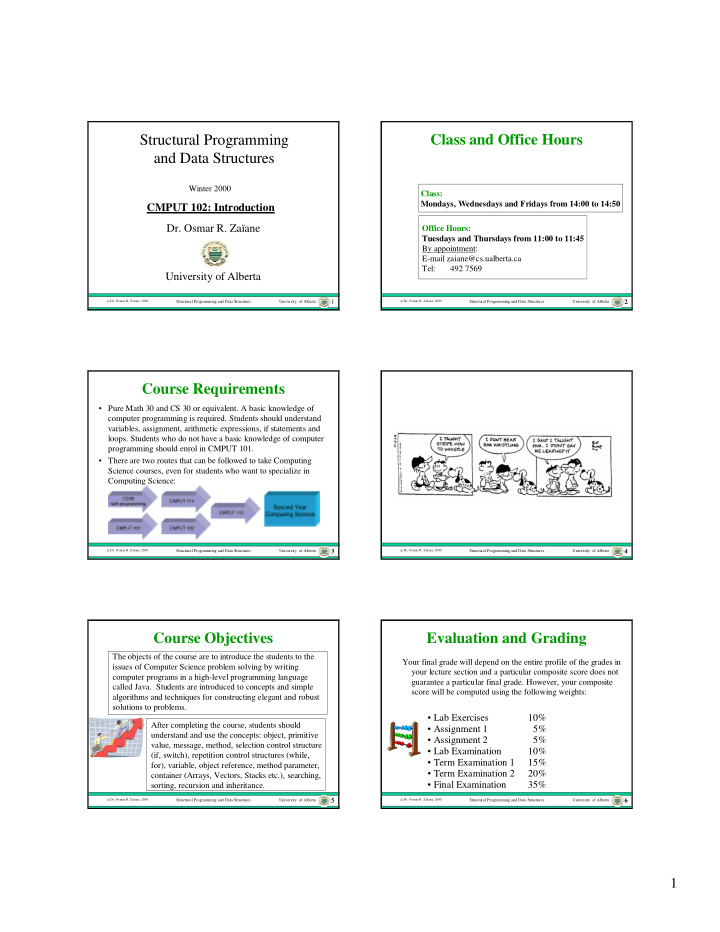 class and office hours structural programming and data