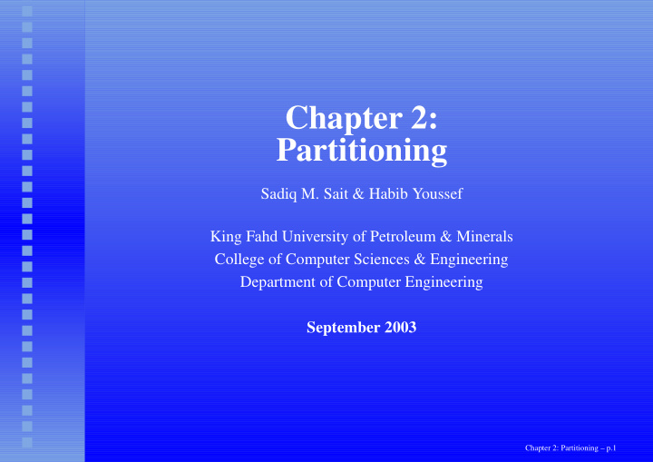 chapter 2 partitioning