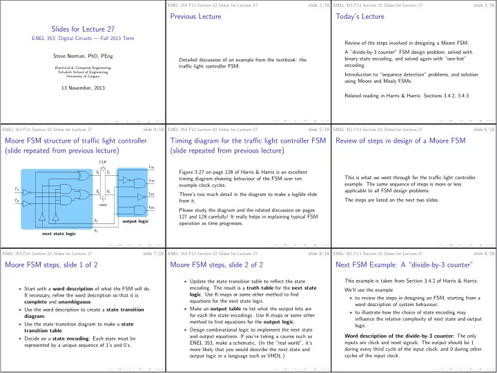 previous lecture today s lecture slides for lecture 27