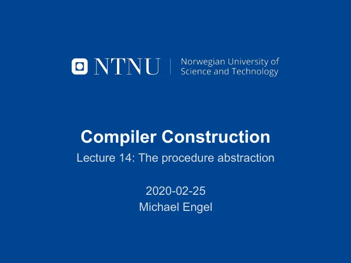 compiler construction