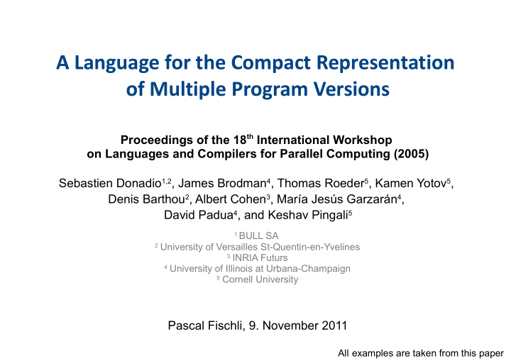 a language for the compact representation of multiple