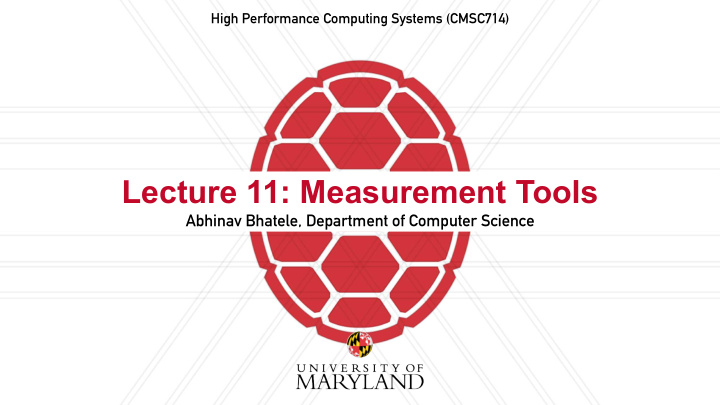 lecture 11 measurement tools