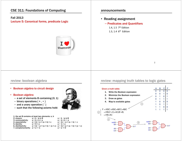 cse 311 foundations of computing announcements