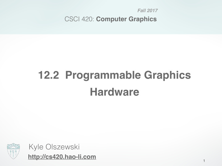 12 2 programmable graphics hardware