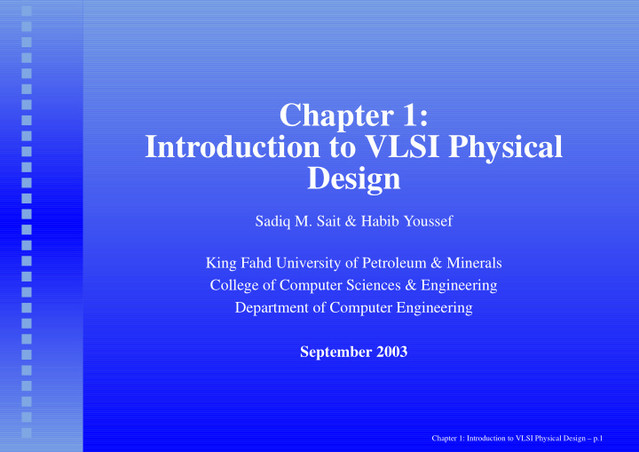 chapter 1 introduction to vlsi physical design