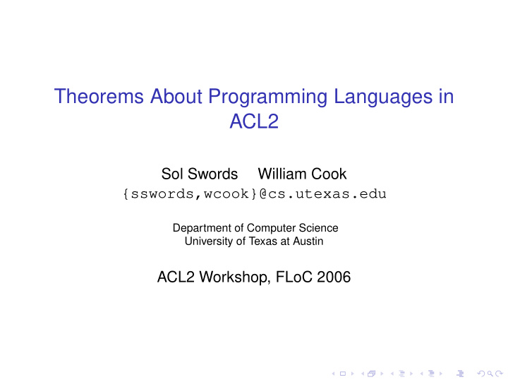 theorems about programming languages in acl2