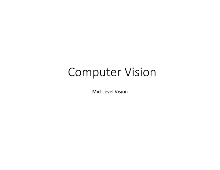 computer vision