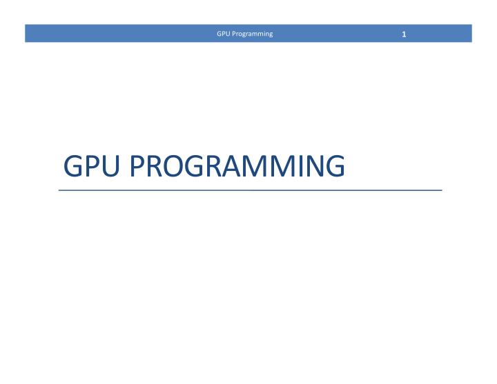 gpu programming