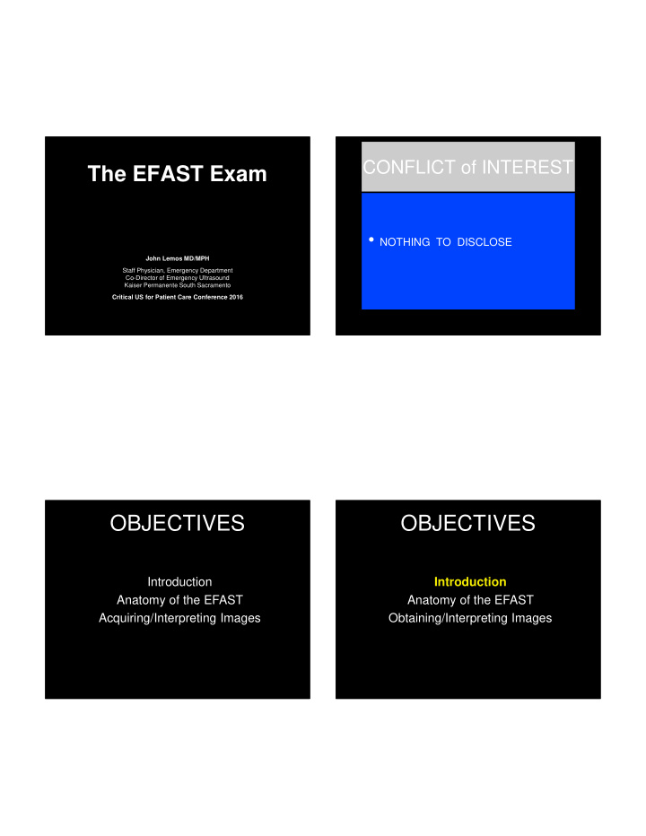 the efast exam