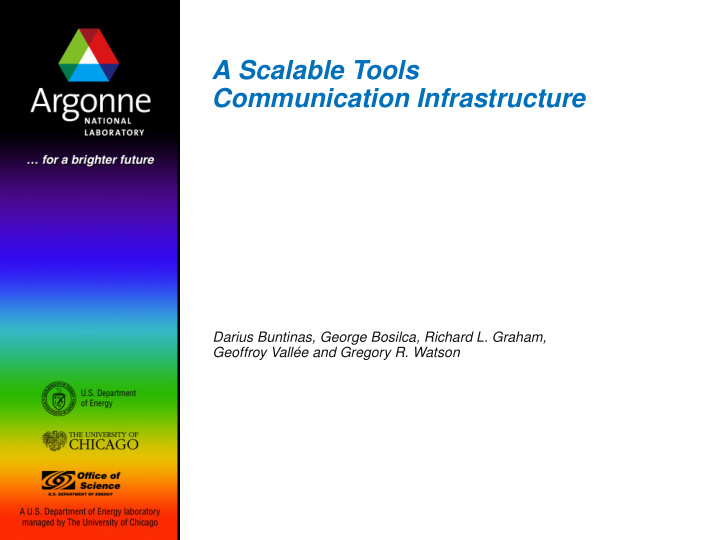 a scalable tools communication infrastructure