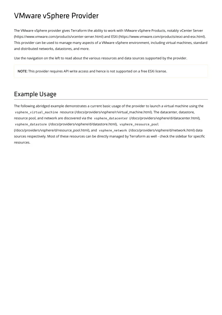 vmware vsphere provider