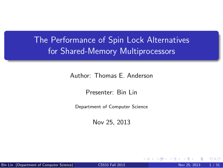 the performance of spin lock alternatives for shared