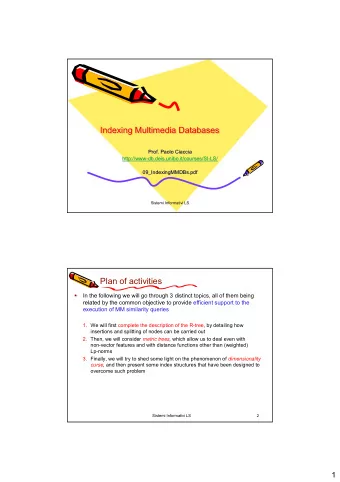Indexing Multimedia  Multimedia Databases  Databases  Indexing  Indexing Multimedia Databases