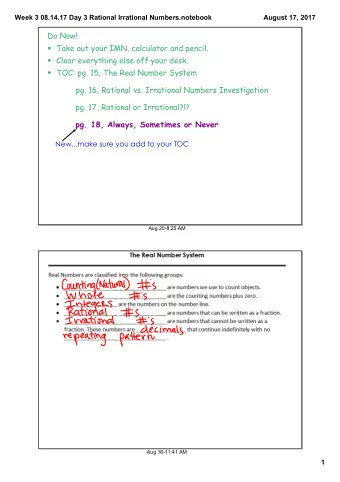 Do Now!  Take out your IMN, calculator and pencil.  Clear everything else off your desk.