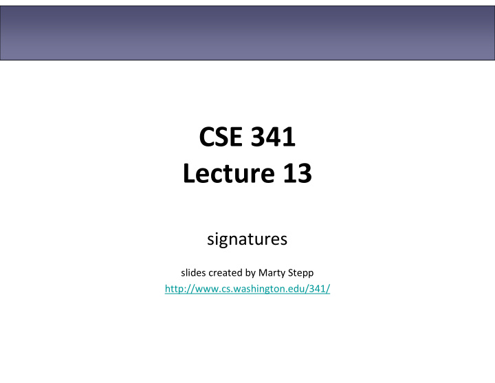 cse 341 lecture 13