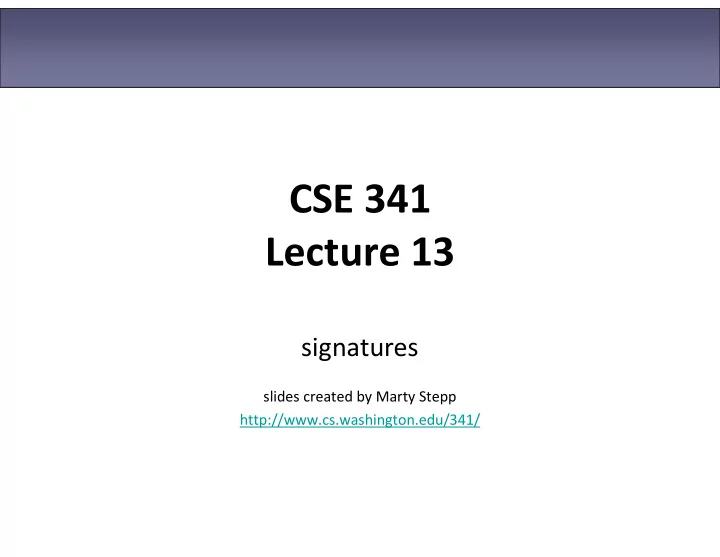 cse 341 lecture 13