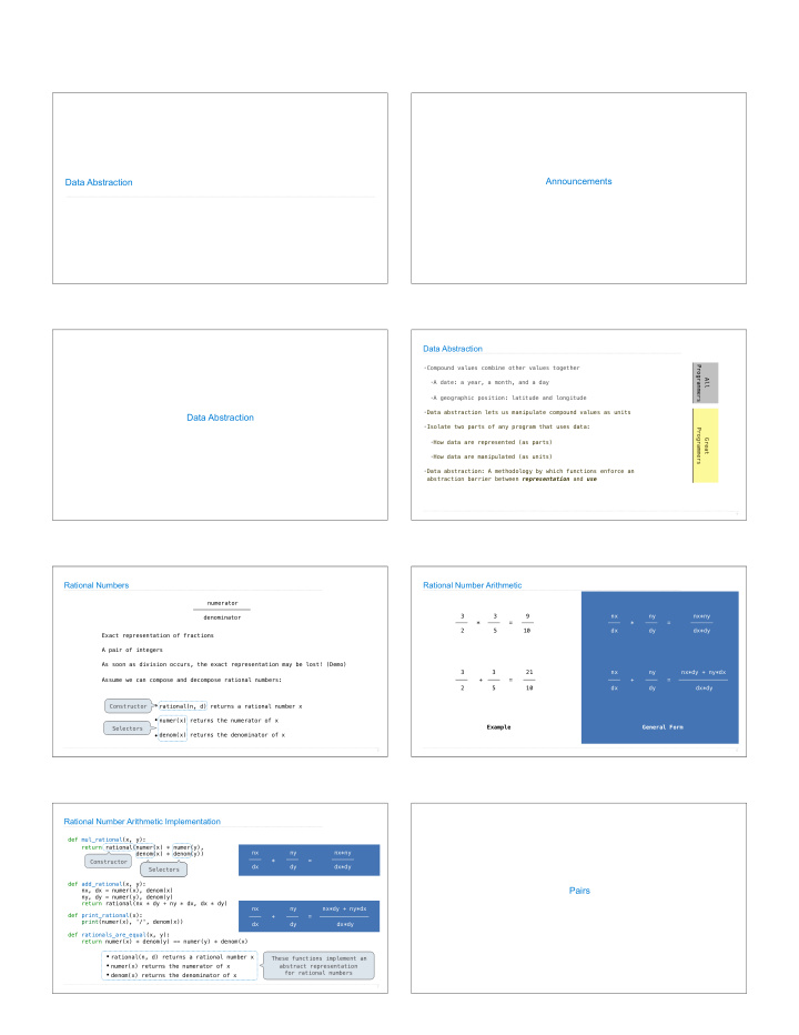 announcements data abstraction