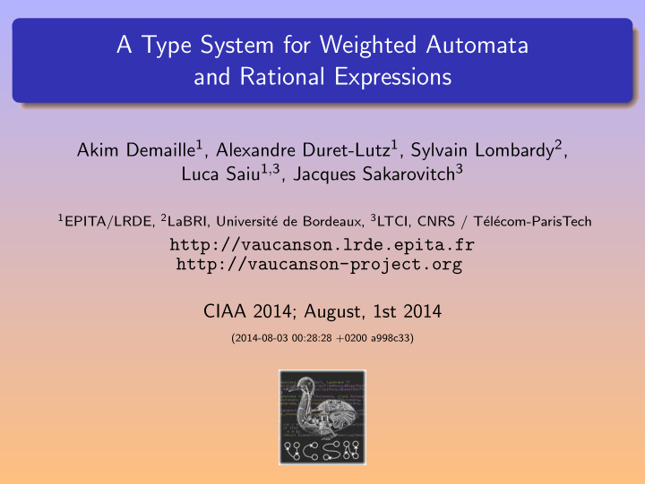 a type system for weighted automata and rational
