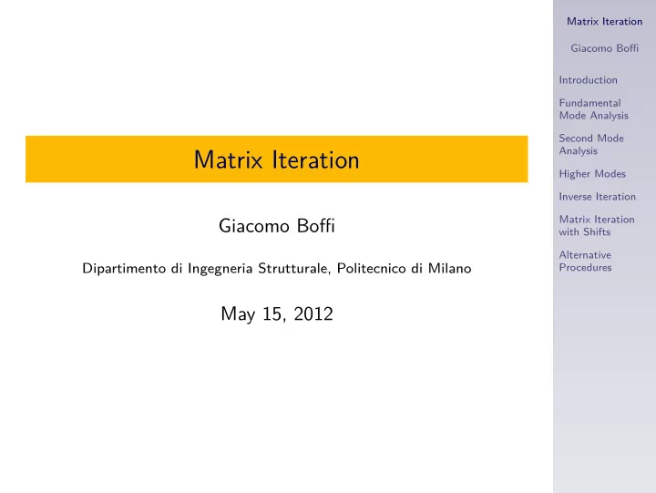 matrix iteration
