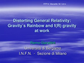 Distorting General Relativity:  Gravitys Rainbow and f(R) gravity at work  Remo Garattini
