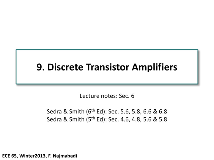 9 discrete transistor amplifiers