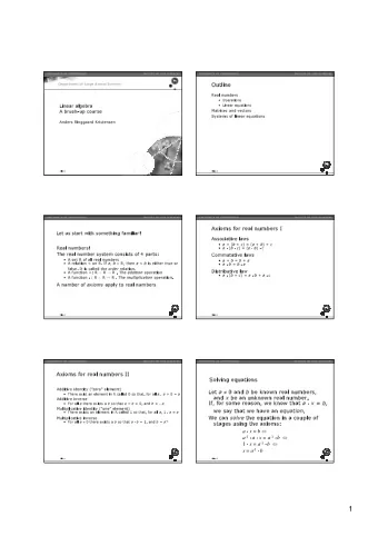 1 a  x = b  x = a - 1  b  What is a matrix?  Example of a trivial equation  Farmer Hansen