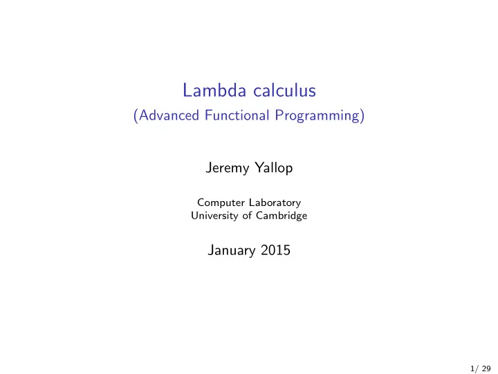 lambda calculus