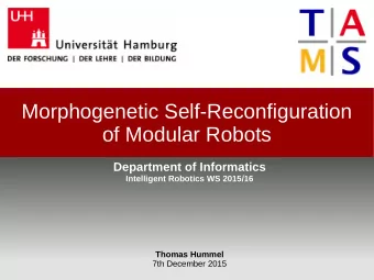 Morphogenetic Self-Reconfiguration  of Modular Robots  Department of Informatics  Intelligent