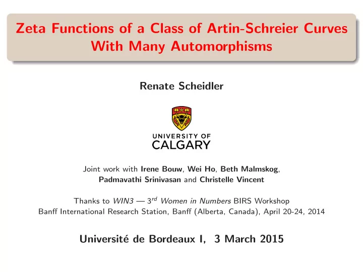 zeta functions of a class of artin schreier curves with