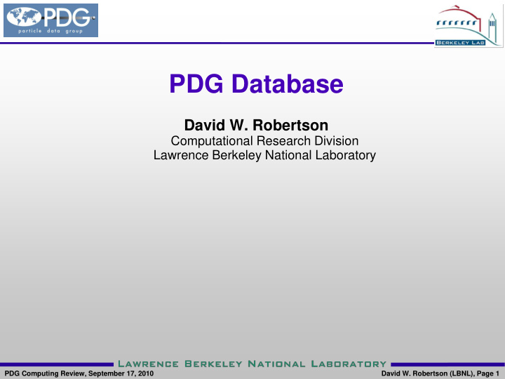 pdg database
