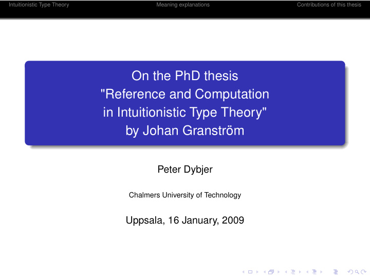on the phd thesis reference and computation in