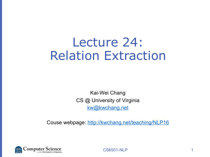 lecture 24 relation extraction