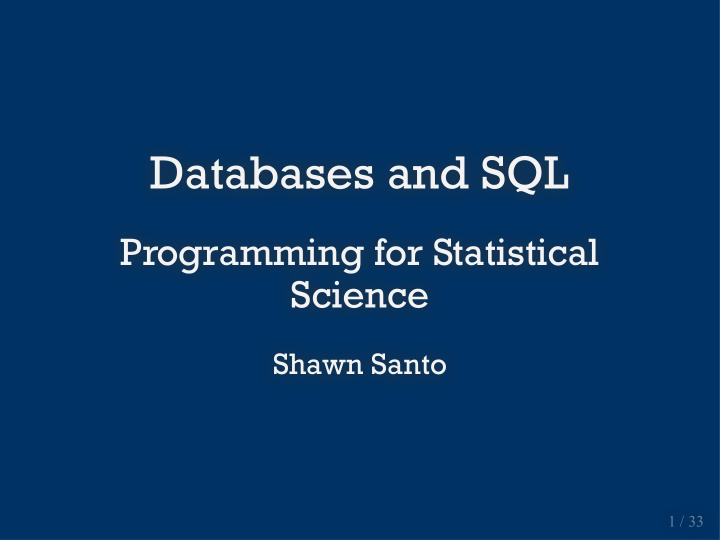 databases and sql databases and sql