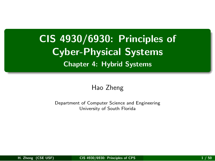 cis 4930 6930 principles of cyber physical systems