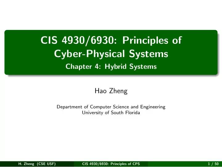 cis 4930 6930 principles of cyber physical systems