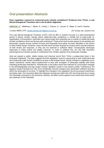 Oral presentation Abstracts  Does vegetation respond to centennial-scale climatic oscillations?