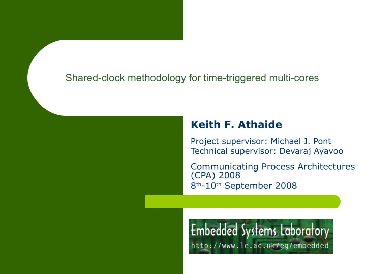 shared clock methodology for time triggered multi cores