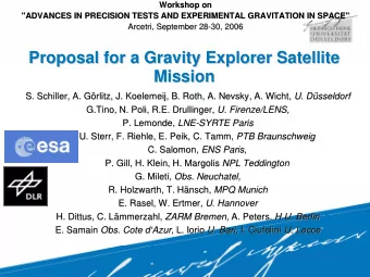 Proposal for a Gravity Explorer Satellite  Proposal for a Gravity Explorer Satellite  Mission
