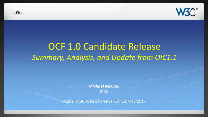 ocf 1 0 candidate release